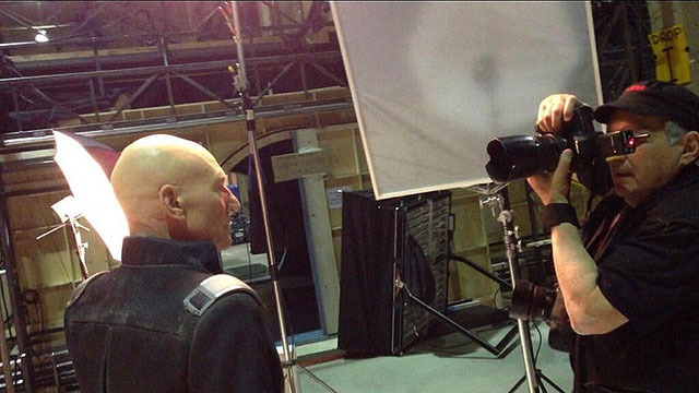 Patrick Stewart az X-Men - Az eljövendő múlt napjai forgatásán