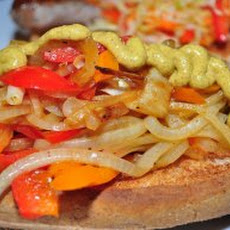 Grilled Veggie “Sausage” With Peppers and Onions Recipe