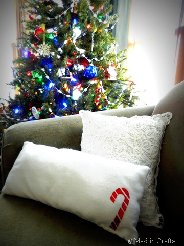 candy cane pillow