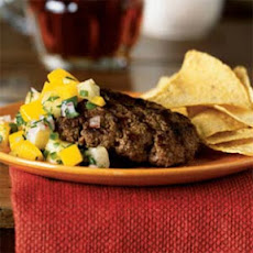 Jerk-Seasoned Buffalo Hamburger Steak with Mango-Pineapple Salsa
