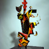 Emmit and the light 18 in x 8 in painted steel 2009.jpg