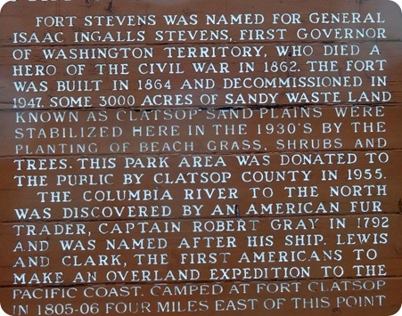 Fort Stevens sign