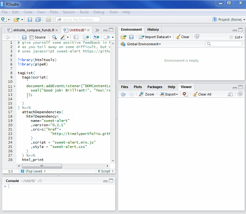 Postive Feedback in R with a Little Javascript