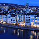 Downtown Zurich looking down from Lindenhof