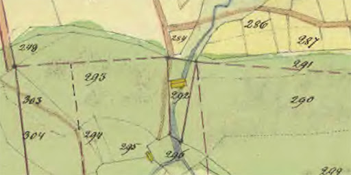 Karta 1845 Bergsbrunna kvarn