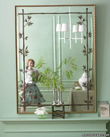 This mirror -- embellished with a stenciled overlay of glass -- looks like an heirloom. (marthastewart.com) This mirror -- embellished with a stenciled overlay of glass -- looks like an heirloom. (marthastewart.com)