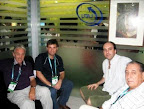Ricardo Weiss, Ricardo Hourdebaigt del LATU, Marcelo Mula de UTE, y Carlos García Santos