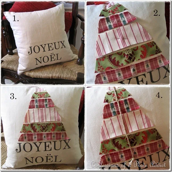 CONFESSIONS OF A PLATE ADDICT No-Sew Ballard Inspired Joyeux Noël Pillow