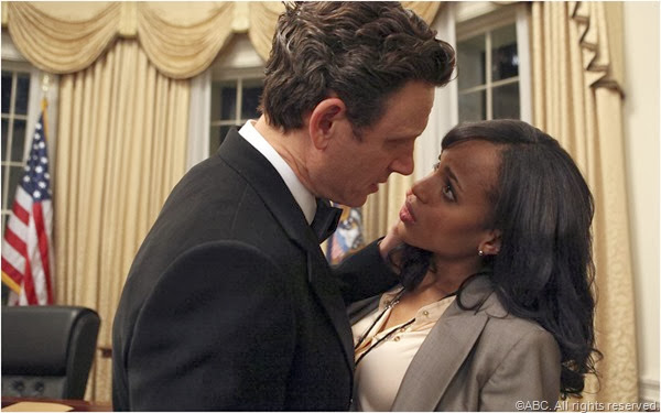 Tony Goldwyn and Kerry Washington hug it out in SCANDAL.