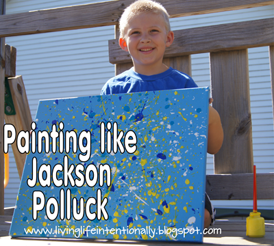 Painting like Jackson Pollock for Kids #play #painting #artforkids #preschool #homeschool Painting like Jackson Pollock for Kids #play #painting #artforkids #preschool #homeschool