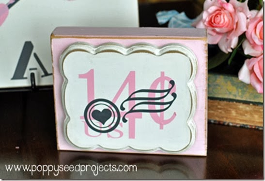 DIY Valentine Projects - 14 cent stamp block