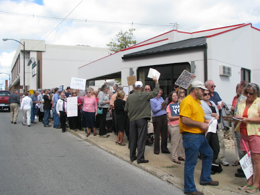 The line of people wrapped around the entire block.