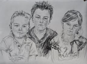 kinderen in contekrijt 50x65