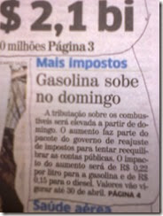 Mais impostos Gasolina sobe no domingo - www.rsnoticias.net