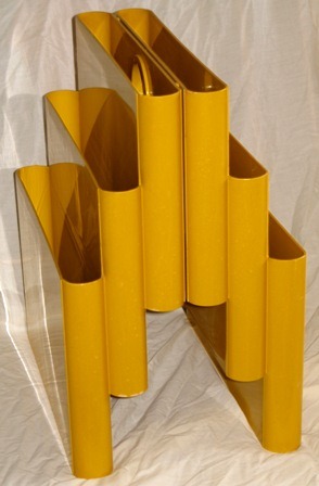 Kartell Stoppino 4675 magazine rack, yellow