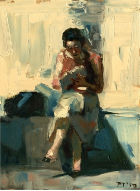 The heavy texturized surface of this canvas reflects the romantic and elegant styles of Impressionism.
'Reader #8', painting by Darren Thompson.
(Zatista.com) The heavy texturized surface of this canvas reflects the romantic and elegant styles of Impressionism.
'Reader #8', painting by Darren Thompson.
(Zatista.com)