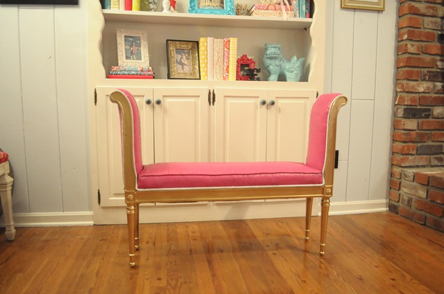 painted upholstery bench