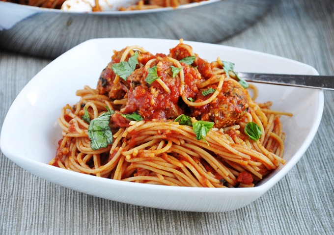 Spaghetti with Vegetarian Quinoa Meatballs