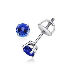 Round Tanzanite Studs
