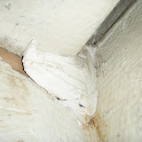 Top corner (port) from anchor locker view of the silicon sealant plug