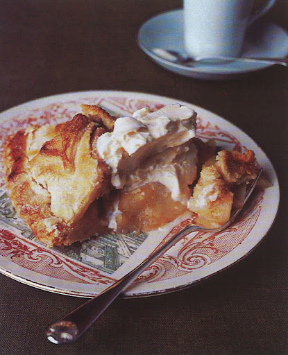The apple pie, topped with vanilla ice cream, is served on plates from the 1889 Paris Exposition that the Millhisers bring out on special occasions. The apple pie, topped with vanilla ice cream, is served on plates from the 1889 Paris Exposition that the Millhisers bring out on special occasions.