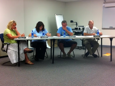 Knoxville School Board members (L to R Stephanie Vickroy, Leslie Miller, Mark Mahoney, Tim McDonald)