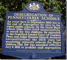 Desegregation Of Pennsylvania Schools Marker in Meadville, PA