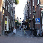 narrow streets in haarlem in Haarlem, Netherlands 