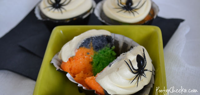 Tie Dye Spider Cupcakes by www.poofycheeks.com