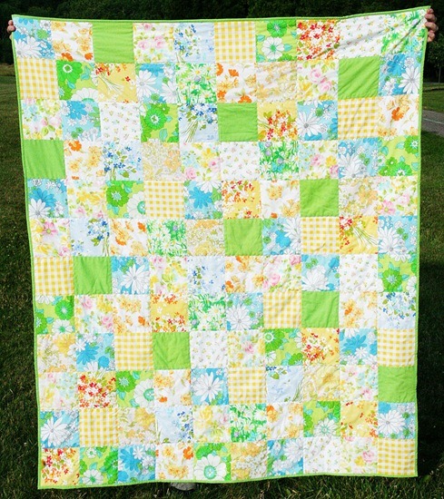 vintage sheet patchwork quilt
