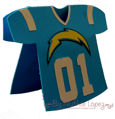 San Diego Chargers Card - Ruthie Lopez - Silhouette Cameo 3