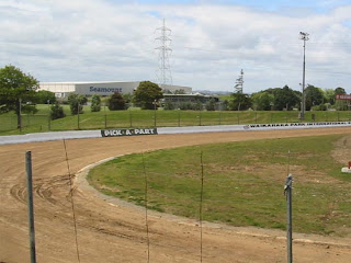 Another view of the track wall at Waikaraka Family Speedway.