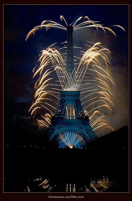 Eiffel Tower on Fire:On the occasion of Bastille Day (French National Holiday July 14)