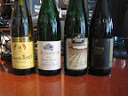 The four Rieslings that Paul Grieco brought for David Rosengarten to sample. The four Rieslings that Paul Grieco brought for David Rosengarten to sample.