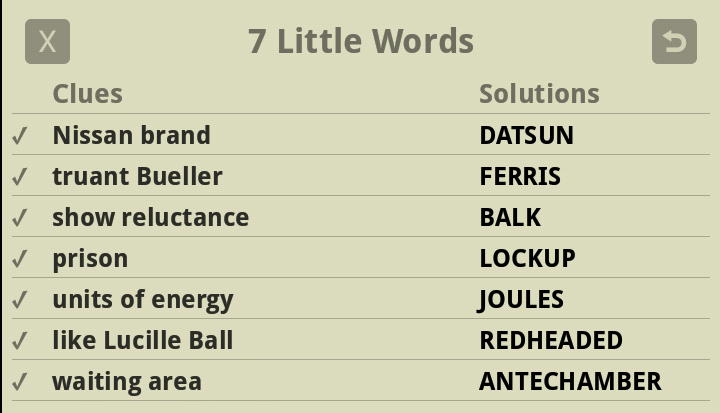7 Little Words Daily Puzzle Answers