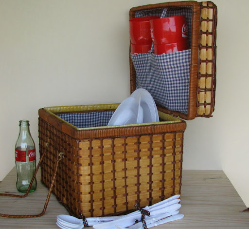 You can't go wrong with a traditional picnic basket: wicker and gingham set the scene perfectly. $34.00, etsy.com. You can't go wrong with a traditional picnic basket: wicker and gingham set the scene perfectly. $34.00, etsy.com.