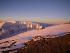 Magic moment - yellow sunrise light on ice.