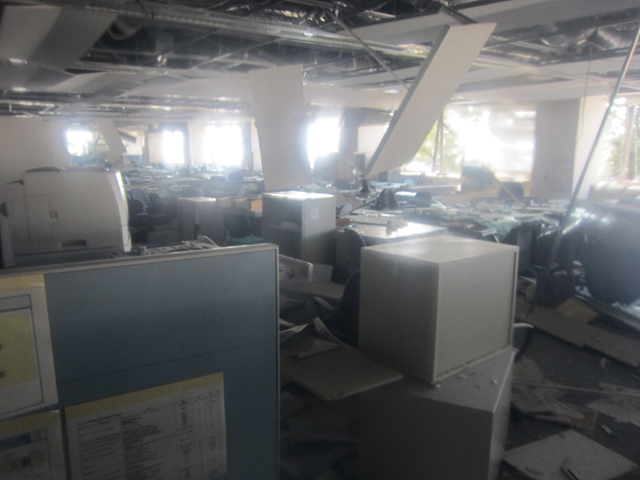Damaged Administration Office Building at the Fukushima Daiichi Nuclear Power Station, 29 March 2011. TEPCO