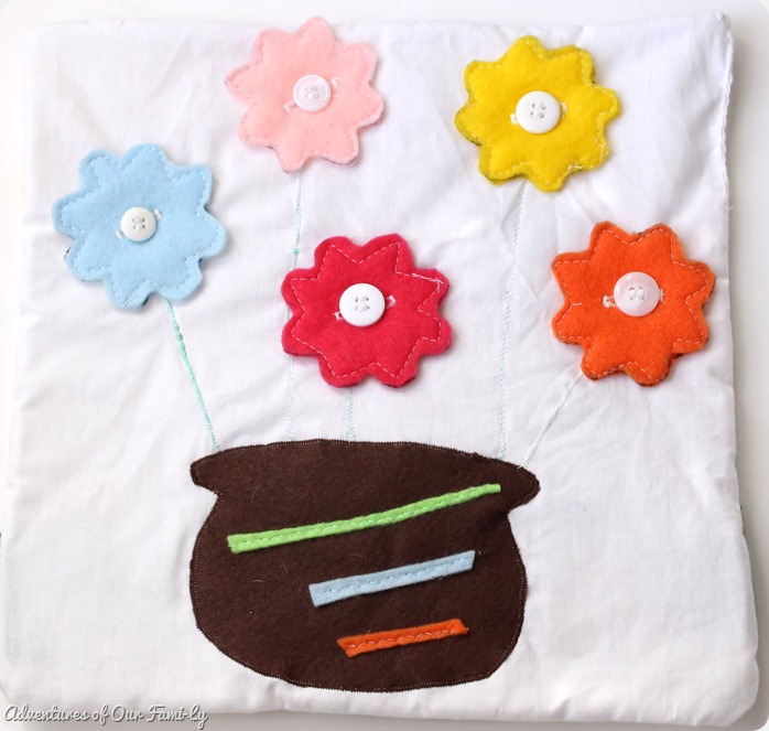 Quiet book DIY button flower template