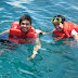 Swimming with life vests at Talikud Island