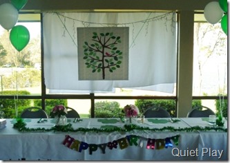 Table decorations at Nan's party