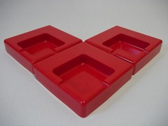 red stacking ashtrays