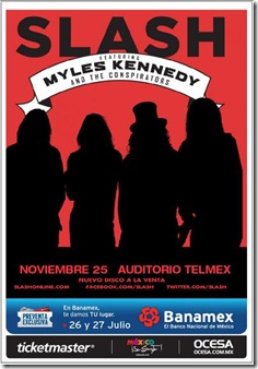 Flyer Slash en Guadalajara 2012 en auditorio telmex concierto compra tus boletos disponibles reventa ticketmaster Flyer Slash en Guadalajara 2012 en auditorio telmex concierto compra tus boletos disponibles reventa ticketmaster