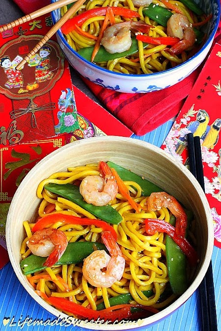 Shrimp & Snow Peas Stir-Fry Lo Mein Noodle Life made Sweeter 4.jpg