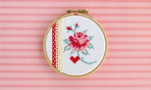 2014 May 7 Mollie Makes rose xstitch hoop sewing handmade craft 2014 May 7 Mollie Makes rose xstitch hoop sewing handmade craft