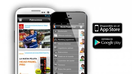 Aplicación World Padel Tour en tu smartphone gratis tanto para Apple como para Android.