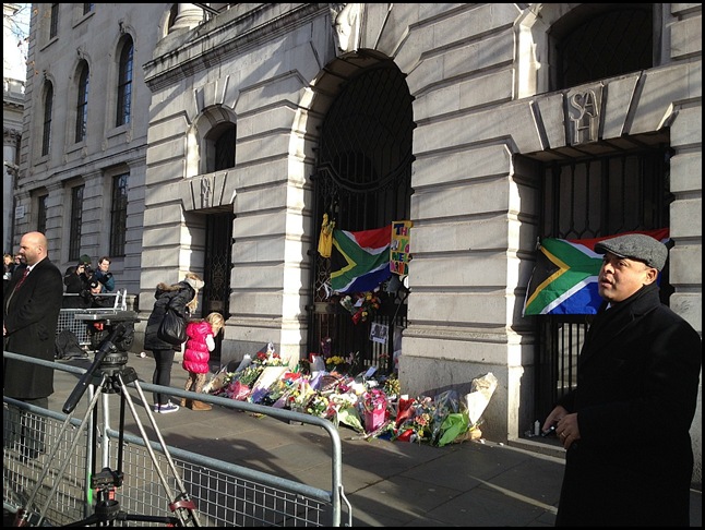 Camera crews at South Africa House
