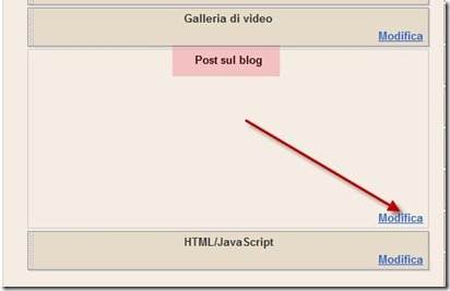 post sul blog modifica