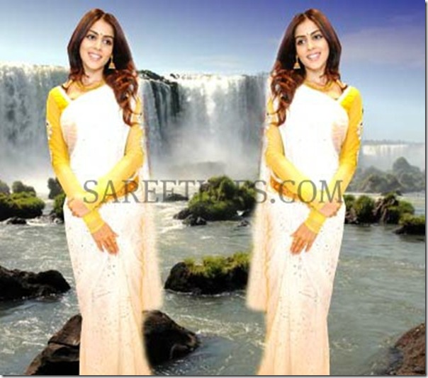 Genelia_White_Saree