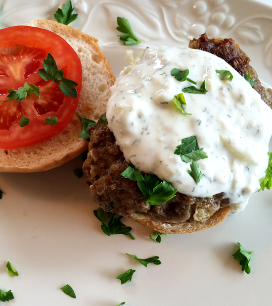 Homemade Greek Burgers with Tatziki | It's All Greek to Me Food Blog Tour #OneYrGreek | Shan Made